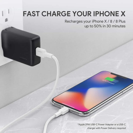 Aukey CB-KCL1 Circlet CL Aramid Fiber Core USB-C to Lighting Cable Type C PD Cable - White