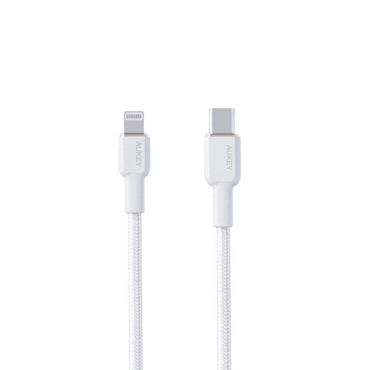 Aukey CB-KCL1 Circlet CL Aramid Fiber Core USB-C to Lighting Cable Type C PD Cable - White