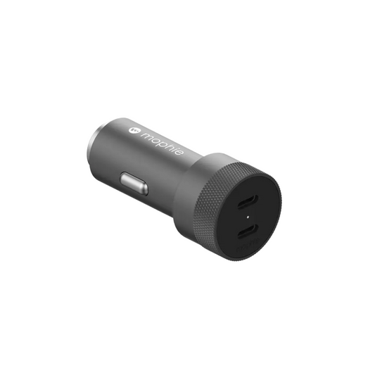 Mophie-ACC-Car Charger-Dual USB C-40W-space gray