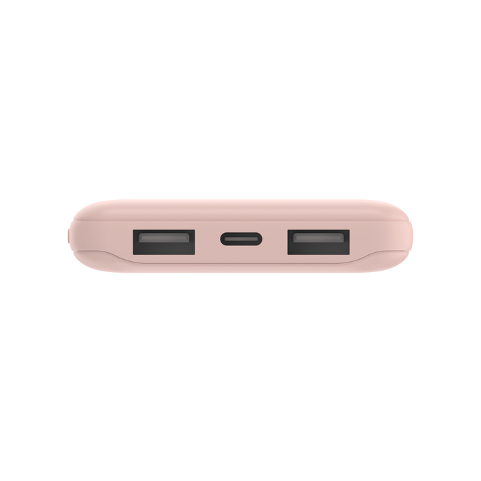Belkin BOOST CHARGE 3-Port Power Bank 10K + USB-A to USB-C Cable, Rose Gold