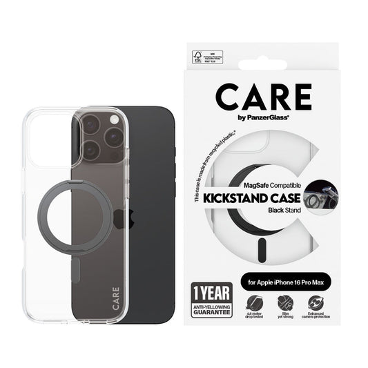 CARE by PanzerGlass® Case Feature Black Kickstand & MagSafe iPhone 16 Pro Max