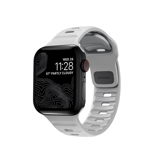 Nomad Sport Strap (Version 2) - Apple Watch 41/40/38mm (Series SE/7/6/5/4/3/2) | Lunar Gray