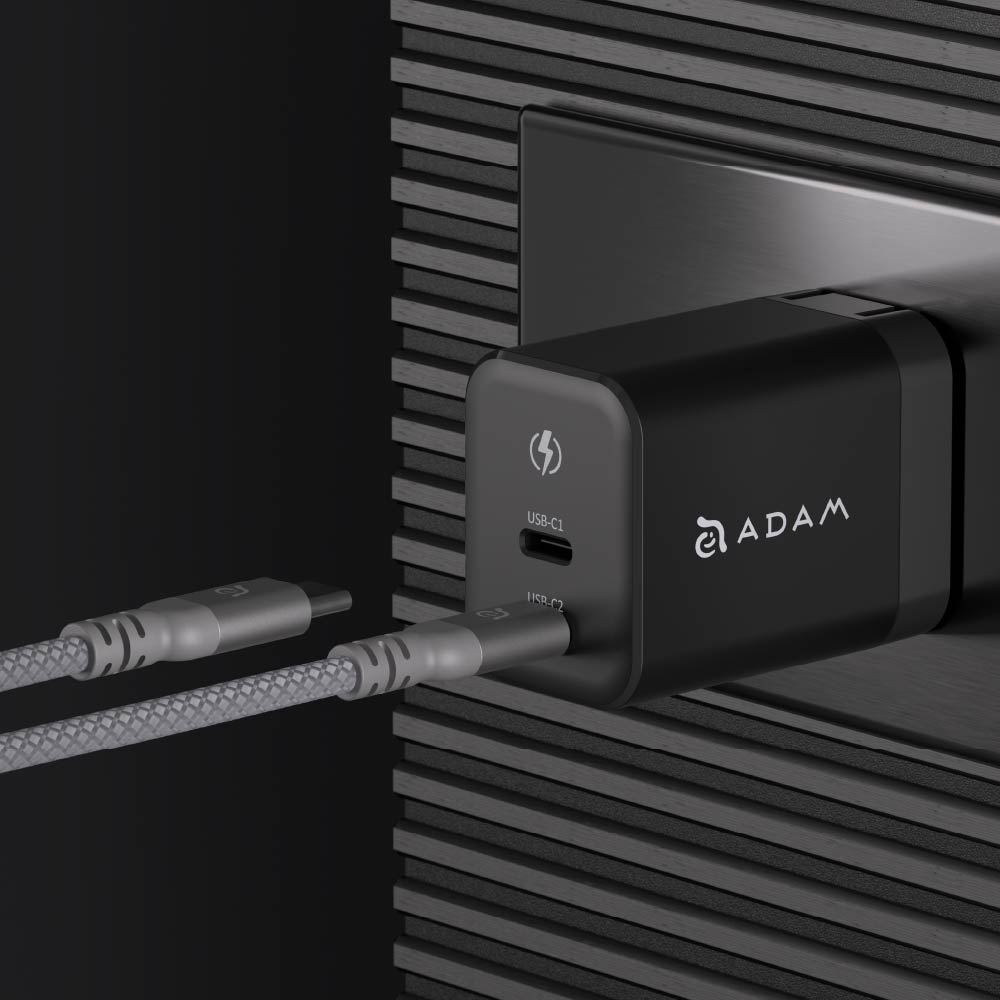 ADAM elements OMNIA X45C GaN 45W Dual USB-C Port Compact Wall Charger - Black