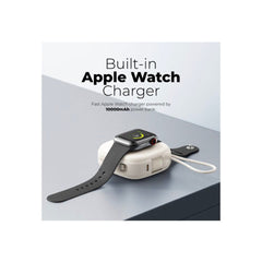 Mazer/M-MagLink18i-BG/10,000mAh qi2 Compatible 15W with Built-in USB-C+Lightning Cables, Apple Watch, PD20W, Power Bank-Black Grey