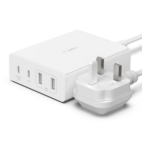 Belkin 108W USB-C CHARGER,GAN,4-PORT,WHT,2M CORD