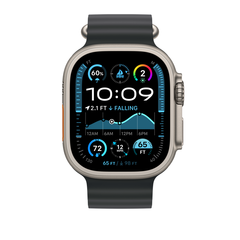 49mm Black Ocean Band Extension - Natural Titanium Finish