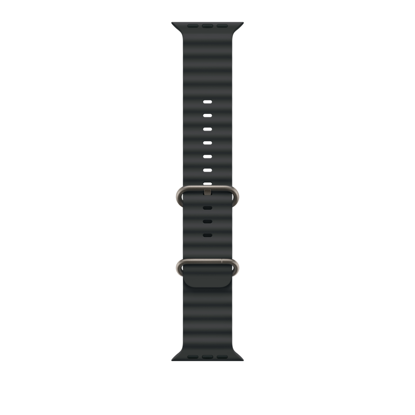 49mm Black Ocean Band - Natural Titanium Finish