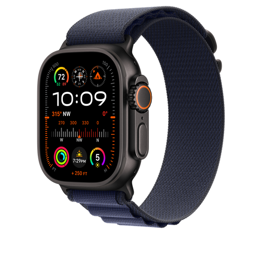 49mm Navy Alpine Loop - Medium - Black Titanium Finish