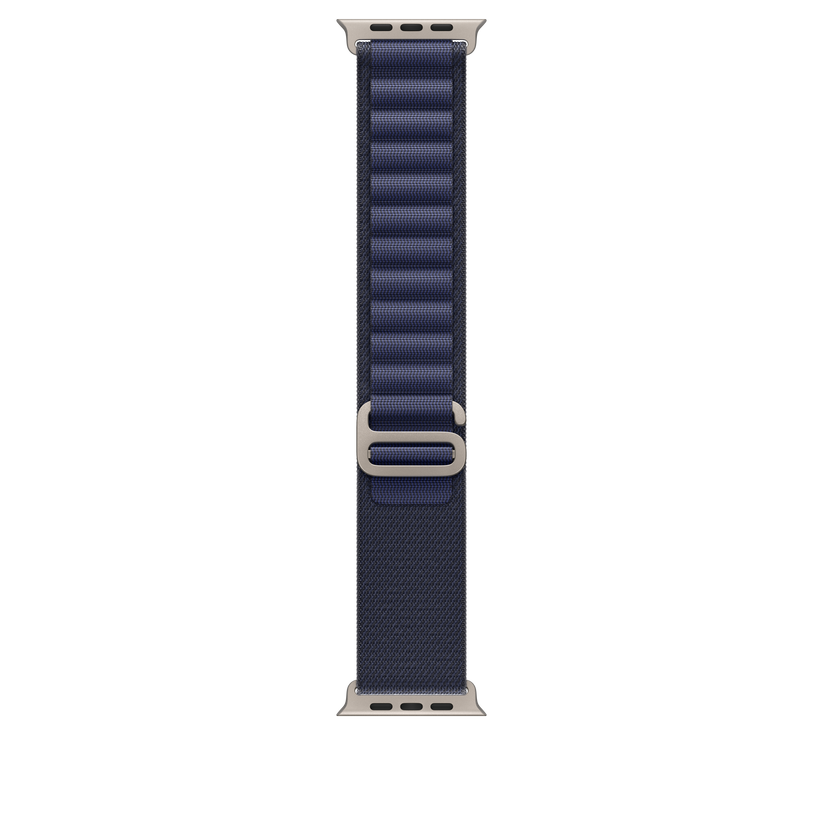 49mm Navy Alpine Loop - Small - Natural Titanium Finish