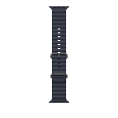 49mm Navy Ocean Band - Natural Titanium Finish