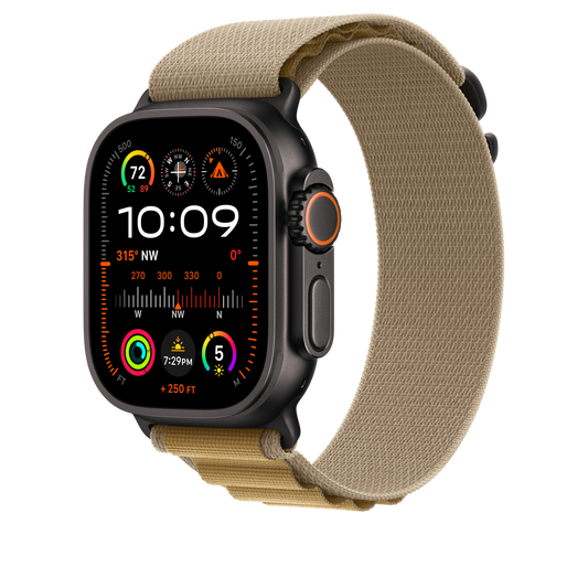 49mm Tan Alpine Loop - Medium - Black Titanium Finish
