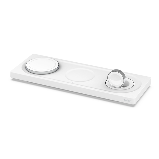 Belkin BOOST CHARGE PRO 3-in-1 Wireless Charging Pad with MagSafe (White)