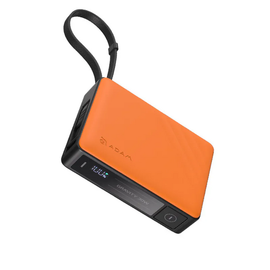 ADAM elements GRAVITY 30W Fast Charging Power Bank with Built-In Cable - Orange