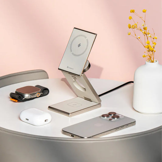 ADAM elements Mag Z Magnetic 3in1 Foldable Travel Charging Station - Titanium