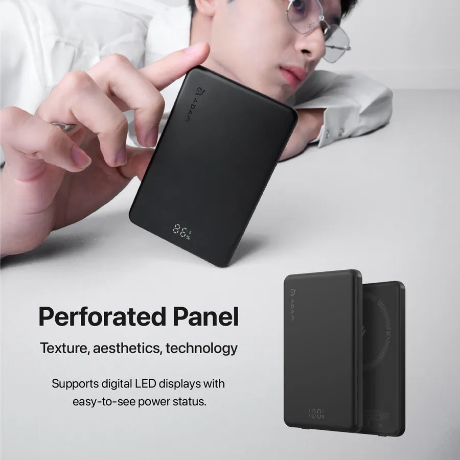 ADAM elements VIONTA L10 Ultra Slim Magnetic Wireless Charging Power Bank - 10000mAh (Black)