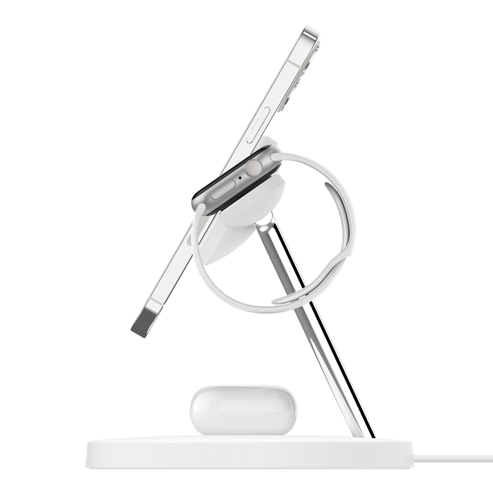Belkin BOOST CHARGE PRO 3-in-1 Wireless Charging Stand with MagSafe (White)