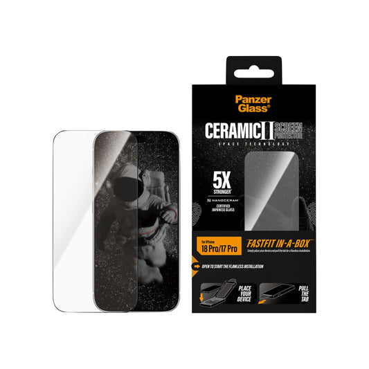 PanzerGlass Apple iPhone 18 Pro w. Fastfit In-A-Box - Ceramic