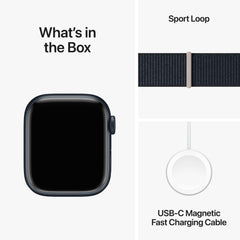 Apple Watch Series 9 GPS + Cellular 41mm Midnight Aluminium Case with Midnight Sport Loop
