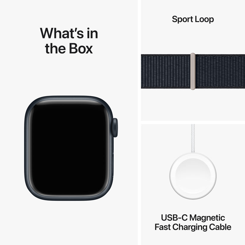 Apple Watch Series 9 GPS + Cellular 41mm Midnight Aluminium Case with Midnight Sport Loop