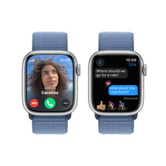 Apple Watch Series 9 GPS + Cellular 41mm Silver Aluminium Case with Winter Blue Sport Loop