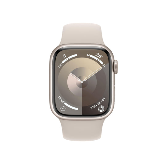 Apple Watch Series 9 GPS + Cellular 41mm Starlight Aluminium Case with Starlight Sport Band - M/L