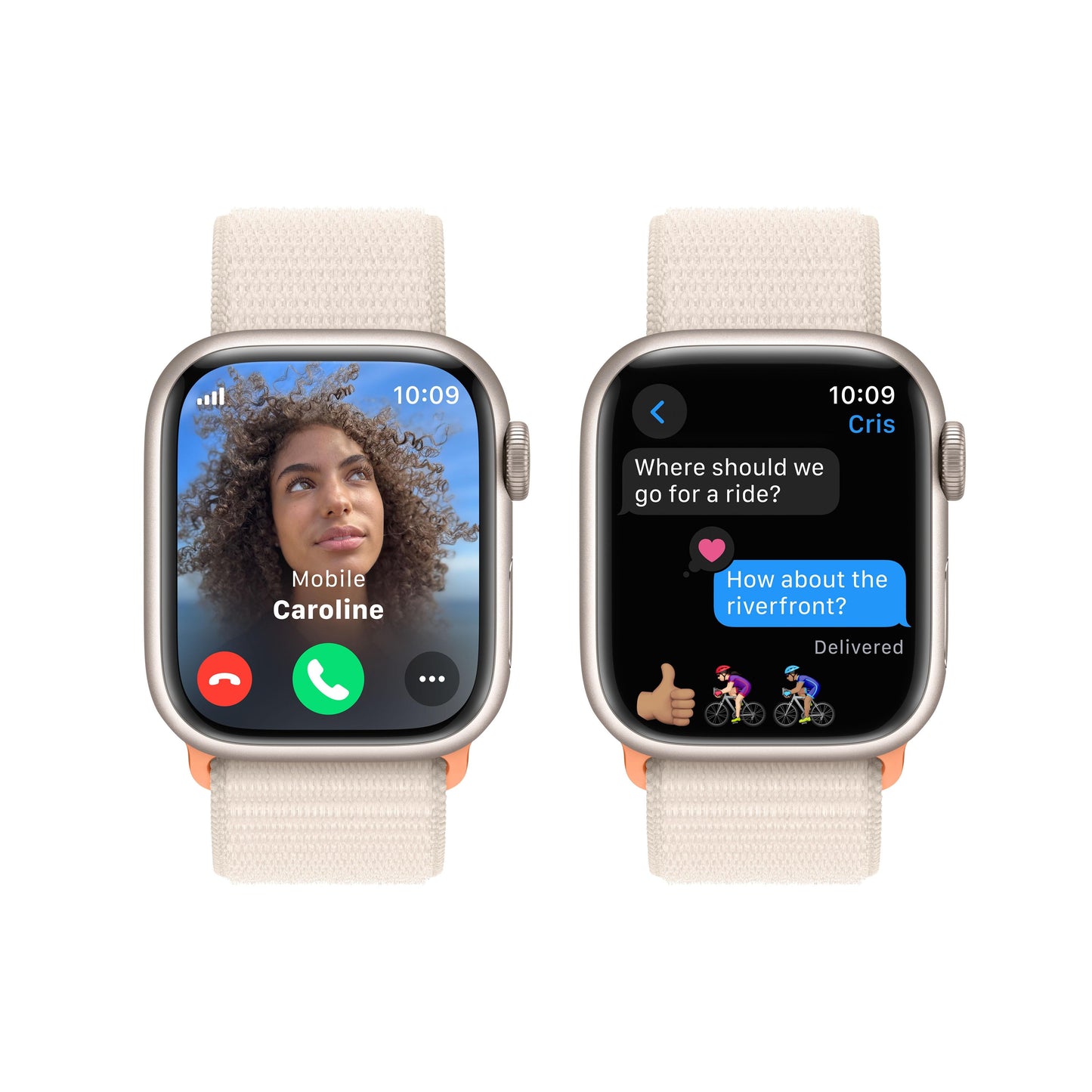 Apple Watch Series 9 GPS + Cellular 41mm Starlight Aluminium Case with Starlight Sport Loop