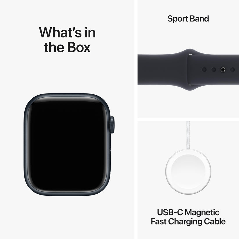 Apple Watch Series 9 GPS + Cellular 45mm Midnight Aluminium Case with Midnight Sport Band - S/M