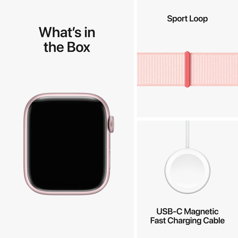Apple Watch Series 9 GPS + Cellular 45mm Pink Aluminium Case with Light Pink Sport Loop