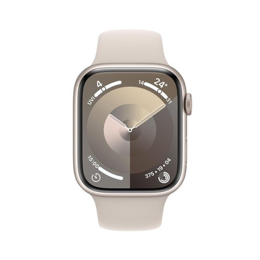 Apple Watch Series 9 GPS + Cellular 45mm Starlight Aluminium Case with Starlight Sport Band - M/L