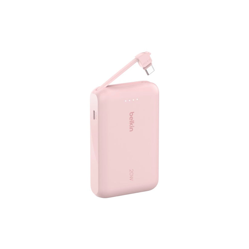 Belkin Boostcharge Power Bank 10K Pd With Intergrated Cable - Pink