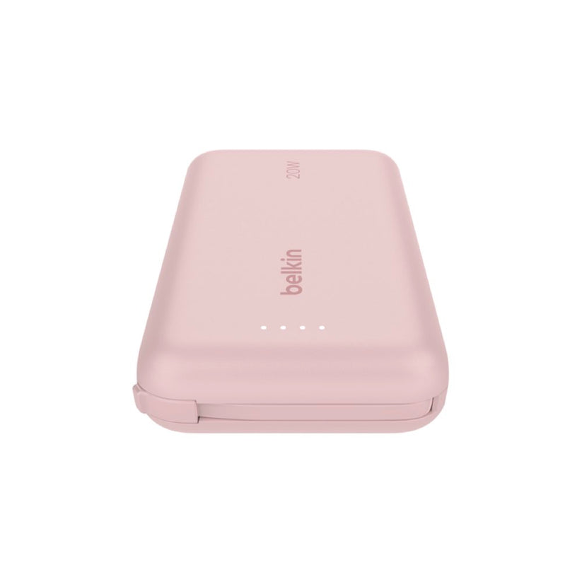 Belkin Boostcharge Power Bank 10K Pd With Intergrated Cable - Pink