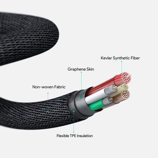 Aukey Kevlar MFi 18W USB C to Lightning Performance Cable - 1.2M