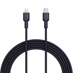 Aukey 1m Armid Fiber Core USB-C toLightnning Cable - Black