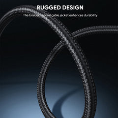 Aukey 1m Armid Fiber Core USB-C toLightnning Cable - Black