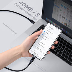 Aukey 1m Nylon Braided USB-C to USB-C Cable with LCD Display- Black