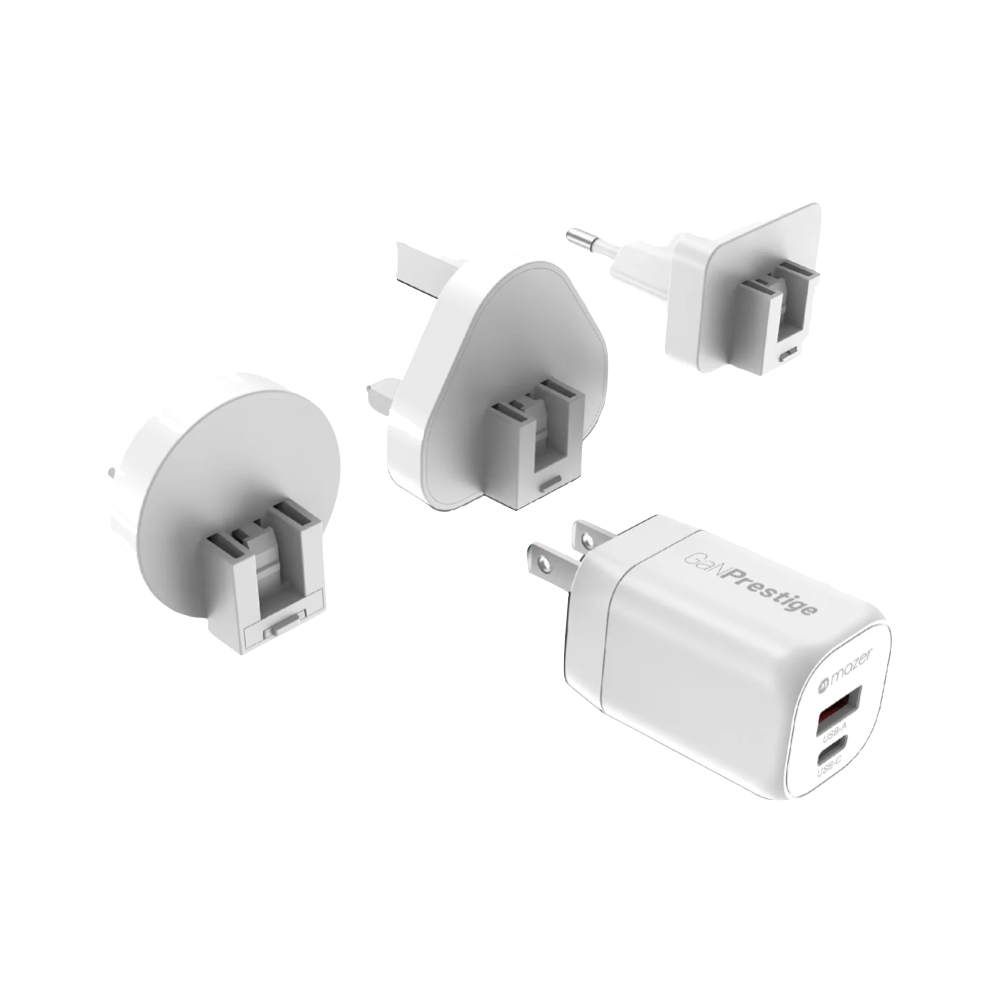 Mazer/M-G35W-V5-WH/GaNPrestige PD35W 1C1A with 3 Travel Plugs-White