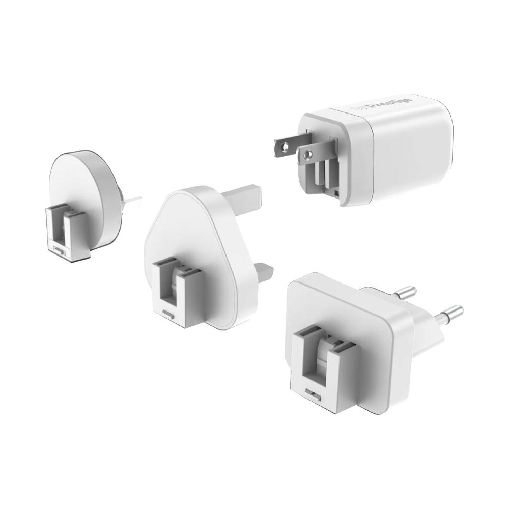 Mazer/M-G35W-V5-WH/GaNPrestige PD35W 1C1A with 3 Travel Plugs-White