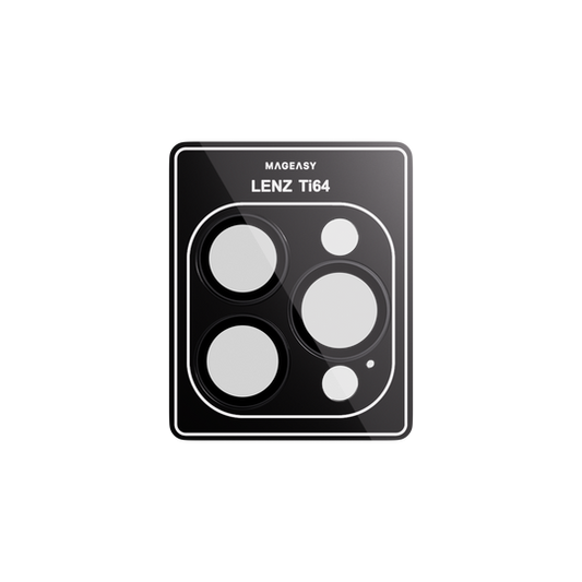 Mageasy iPhone 16 Pro/Pro Max Lenz Sapphire Lens Protector Titanium Black