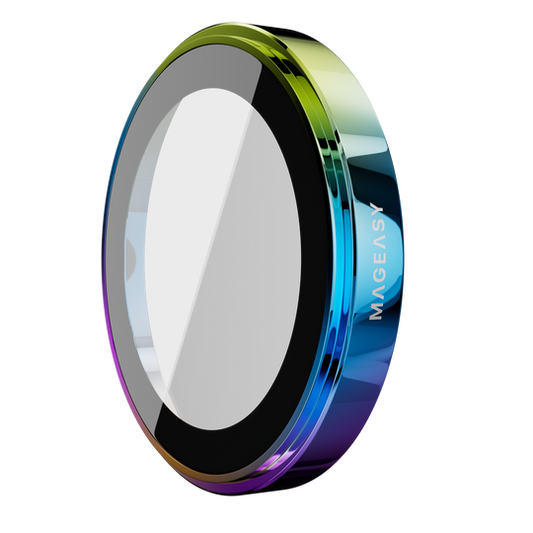 Mageasy iPhone 16 Pro/Pro Max Lenz Sapphire Lens Protector Titanium Iridescent