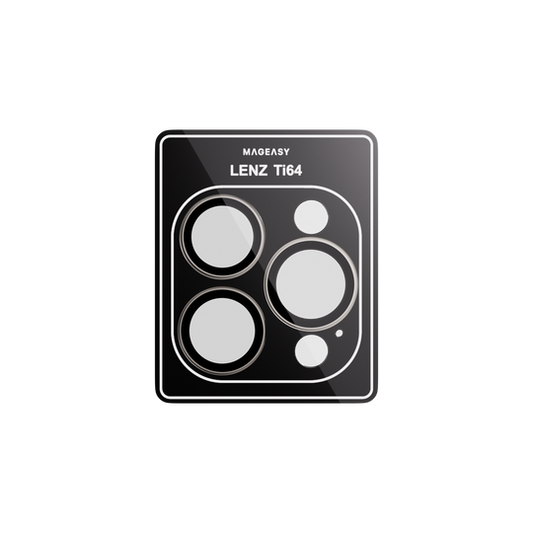 Mageasy iPhone 16 Pro/Pro Max Lenz Sapphire Lens Protector Titanium