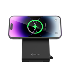Mazer MagSafe, Qi&Apple Watch Foldable 3in1 Wireless Charging Stand-Black