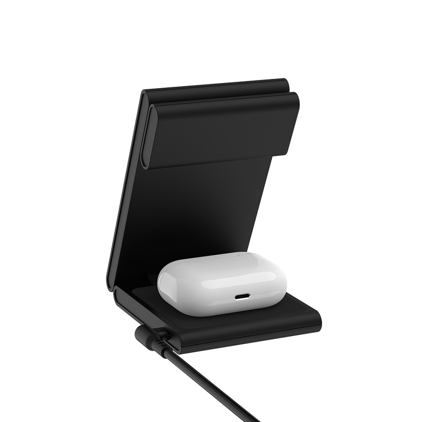 Mazer MagSafe, Qi&Apple Watch Foldable 3in1 Wireless Charging Stand-Black