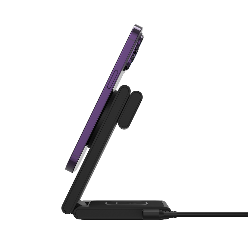 Mazer MagSafe, Qi&Apple Watch Foldable 3in1 Wireless Charging Stand-Black