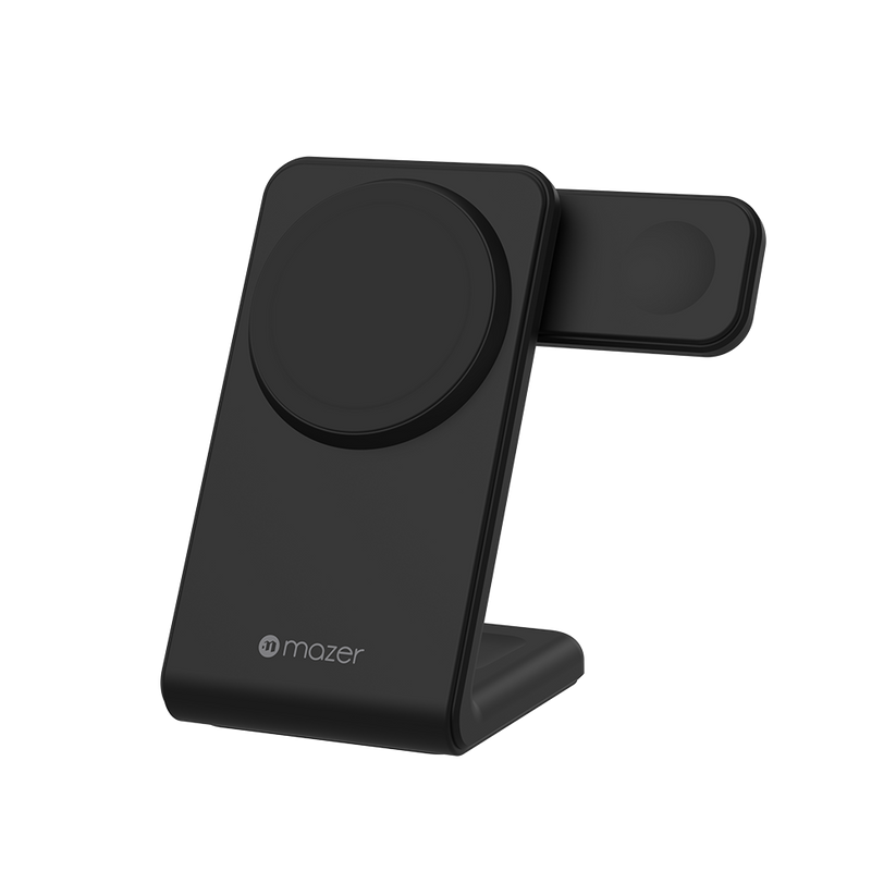 Mazer 3in1 MagSafe, Qi&Apple Watch Wireless Charging Stand-Black