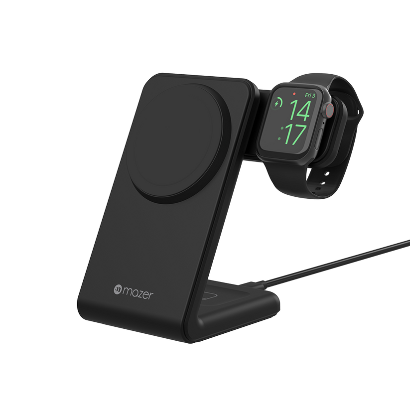 Mazer 3in1 MagSafe, Qi&Apple Watch Wireless Charging Stand-Black