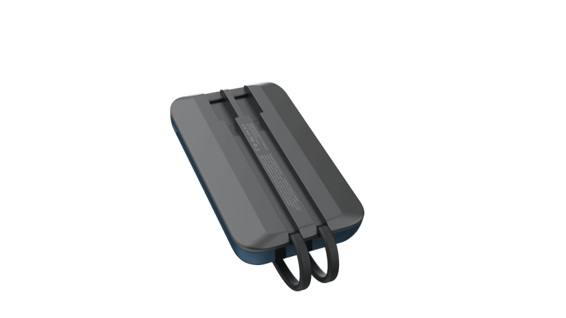Mazer PowerCharge LINK 1020 Built-in Dual USB-C Cable Charge IN&OUT 10000mAh/PD20W/USB-A/USB-C Power Banks-Navy