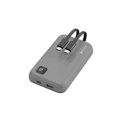 Mazer PowerCharge LINK 1020 Built-in Dual USB-C Cable Charge IN&OUT 10000mAh/PD20W/USB-A/USB-C Power Banks-Natural Titanium