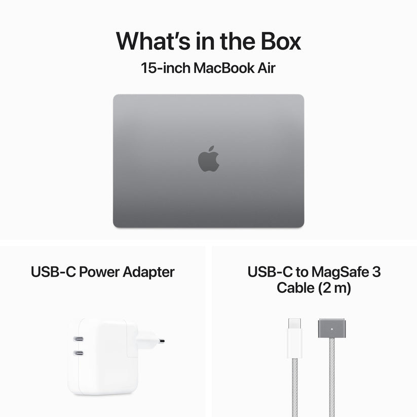 15-inch MacBook Air: Apple M3 chip with 8‑core CPU and 10‑core GPU, 512GB SSD - Space Gray