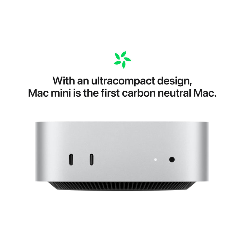 Mac mini: Apple M4 chip with 10-core CPU and 10-core GPU, 256GB SSD - Silver
