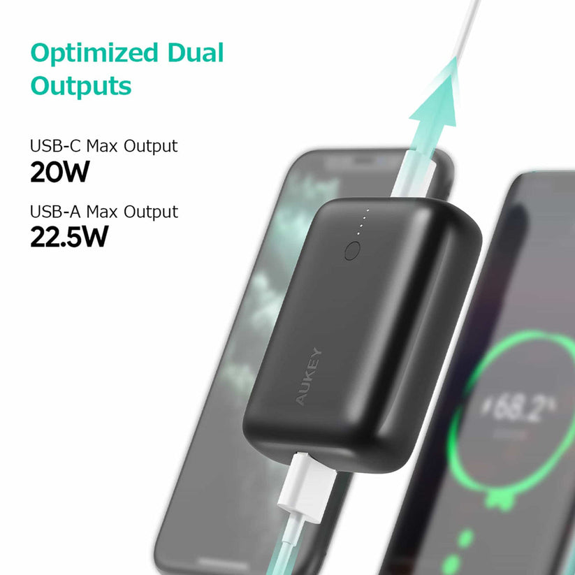 Aukey BPB-N83S 20W USB C PD & USB QC3.0 SCP 10000mAH Mini Power Bank